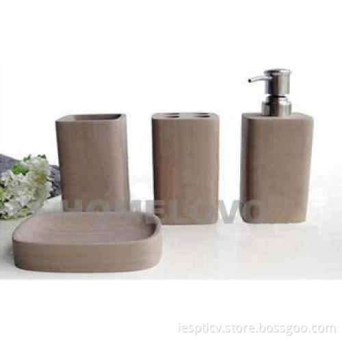 Classical Brown Soap Dish Plastic Bathroom Set shampoo disp